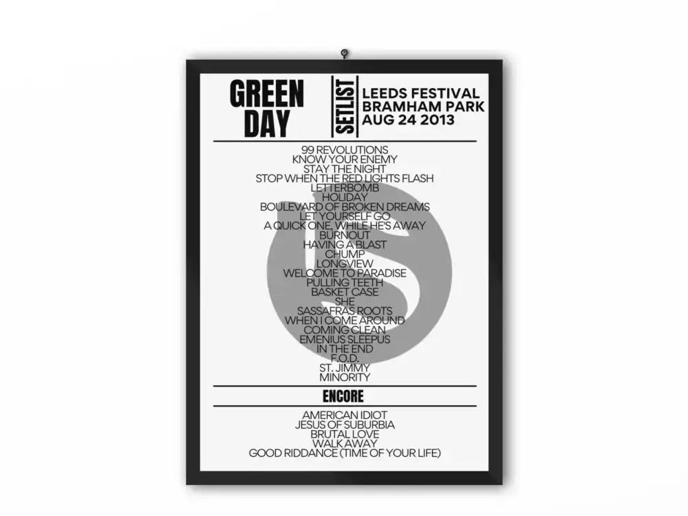 Green Day Setlist Leeds Festival 2013 - Setlist