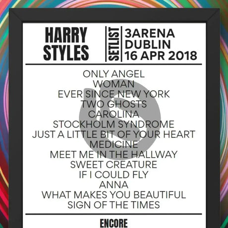 Harry Styles Dublin April 2018 Replica Setlist - Setlist