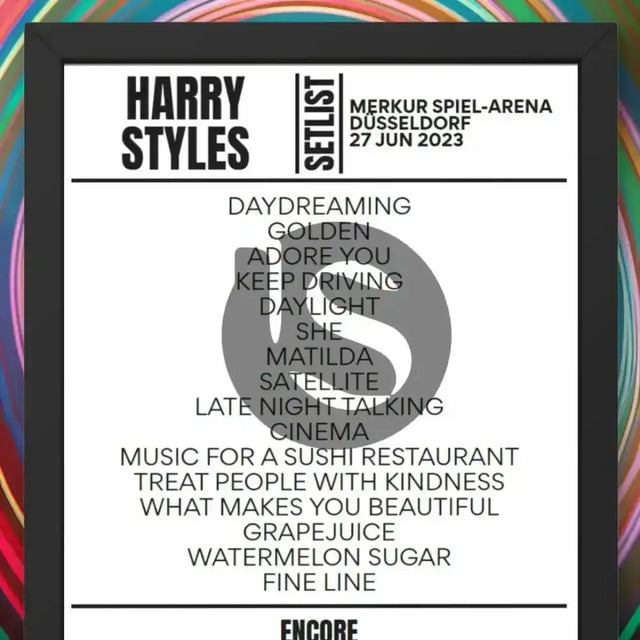 Harry Styles Düsseldorf June 27, 2023 Replica Setlist - Setlist