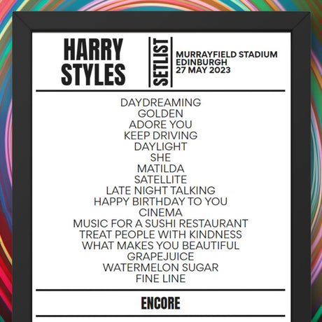 Harry Styles Edinburgh May 2023 - Night 2 Replica Setlist - Setlist