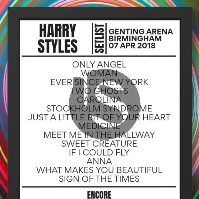 Harry Styles Genting Arena Birmingham April 2018 Replica Setlist - Setlist