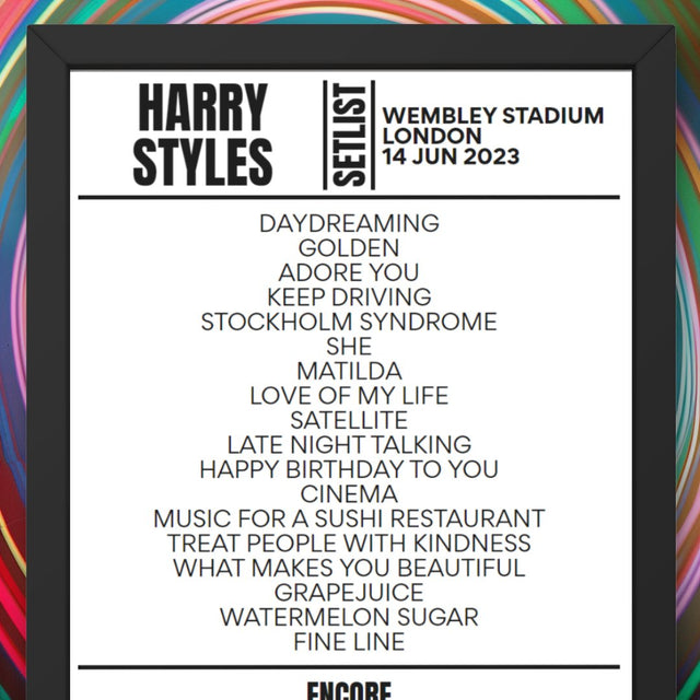 Harry Styles London June 14 - Night 2 2023 Replica Setlist - Setlist