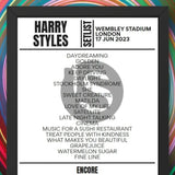 Harry Styles London June 17 - Night 4 2023 Replica Setlist - Setlist