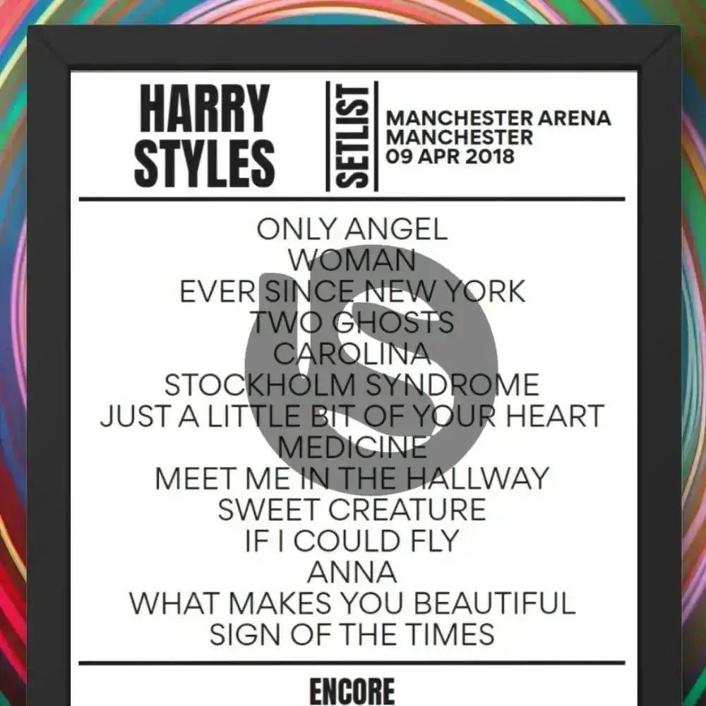 Harry Styles Manchester April 2018 Replica Setlist - Setlist