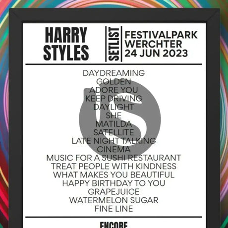 Harry Styles Werchter June 24, 2023 Replica Setlist - Setlist