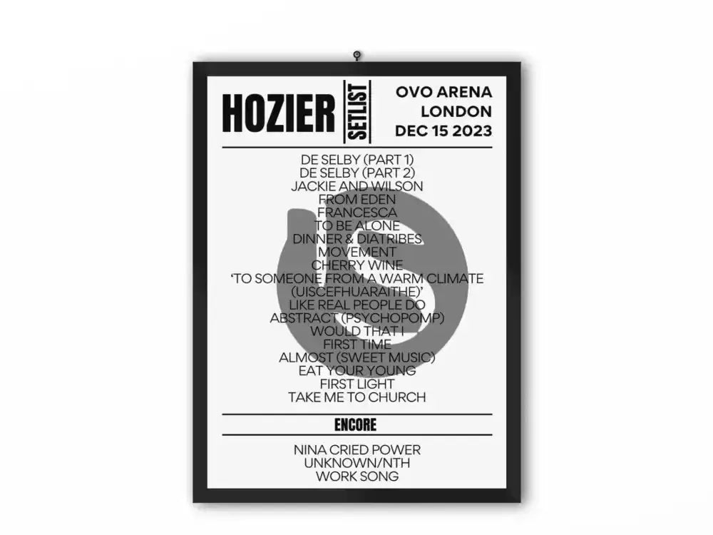 Hozier Setlist London December 2023 - Setlist