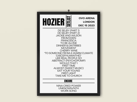 Hozier Unreal Earth Tour | OVO Arena Wembley | Tour Poster | Fan - Made | - Setlist