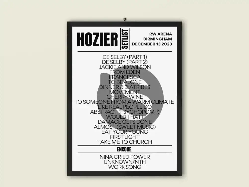 Hozier Unreal Earth Tour | OVO Hydro Glasgow | Tour Poster | Fan - Made | - Setlist