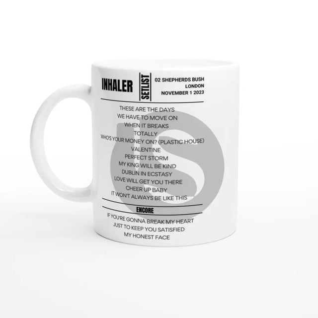 Inhaler London November 2023 Setlist Mug - Setlist