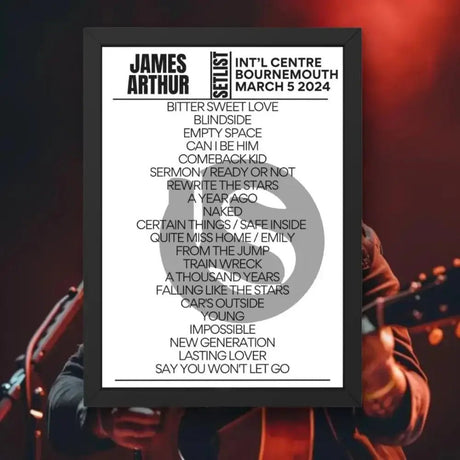 James Arthur Bournemouth International Centre March 5 2024 Setlist - Setlist