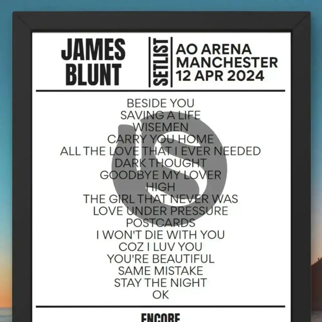 James Blunt Manchester April 2024 Setlist - Setlist