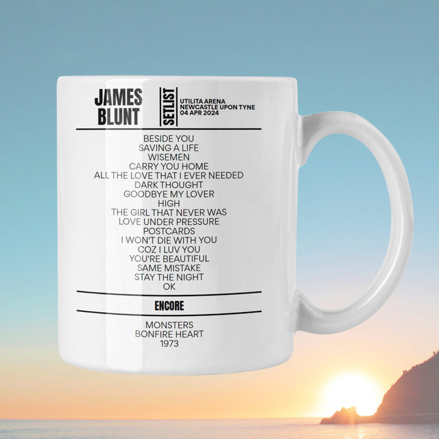 James Blunt Newcastle March 2024 Setlist Mug - Setlist