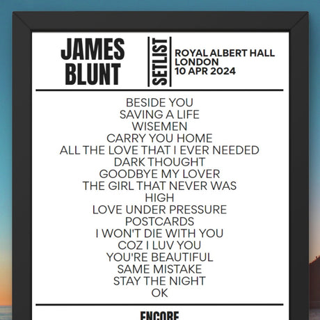 James Blunt Royal Albert Hall London April 2024 Setlist - Setlist