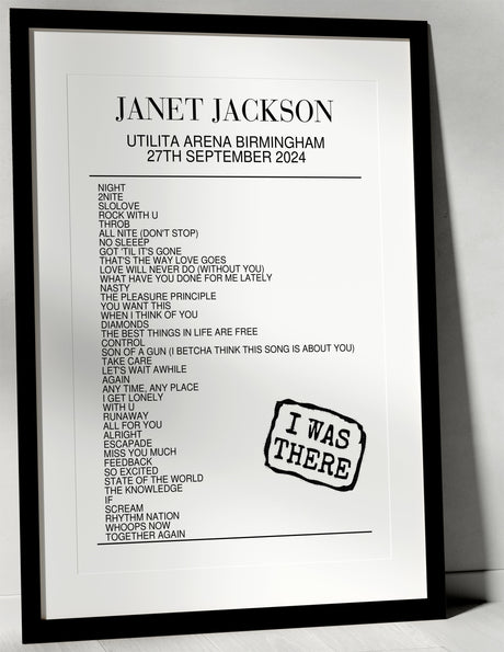 Janet Jackson 27th September 2024 Utilita Arena Birmingham Birmingham I Was There - Setlist