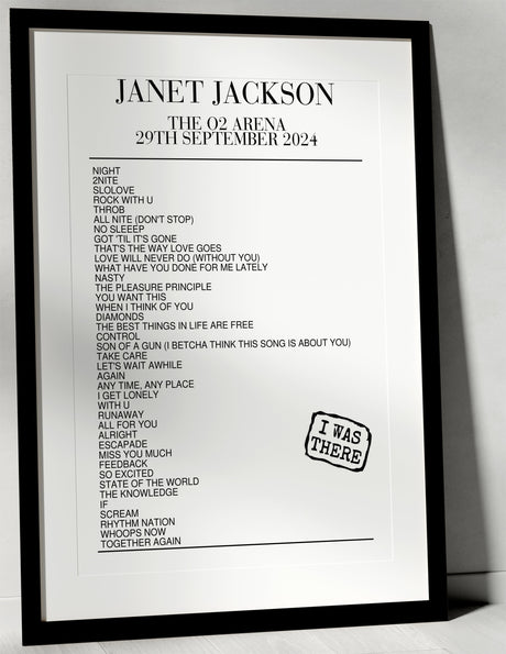 Janet Jackson 29th September 2024 The O2 Arena London I Was There - Setlist