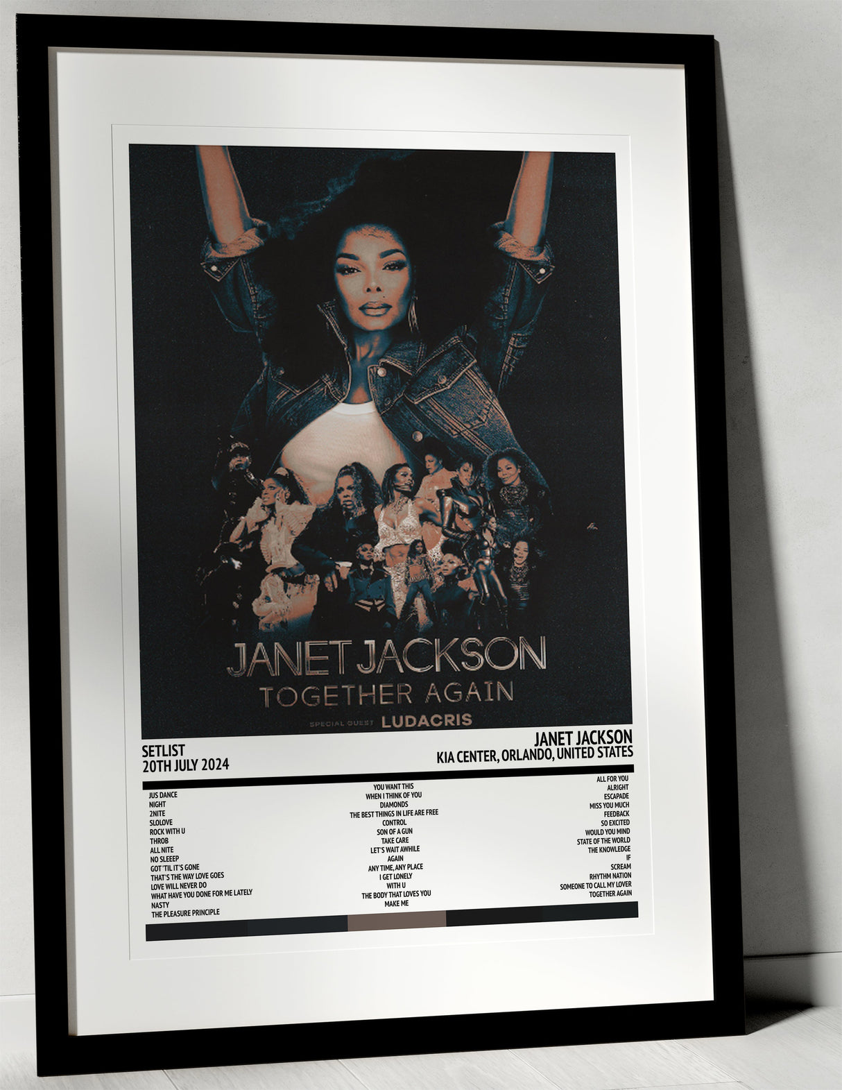 Janet Jackson Together Again Kia Center Orlando 20th July 2024 - Setlist Tour Poster - Setlist