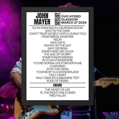 John Mayer Glasgow March 27 2024 Setlist - Setlist