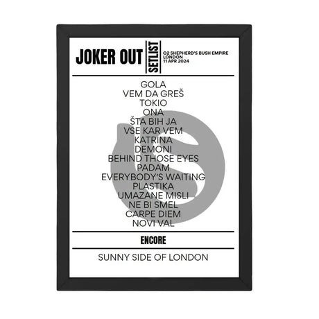 Joker Out London April 2024 Replica Setlist - Setlist