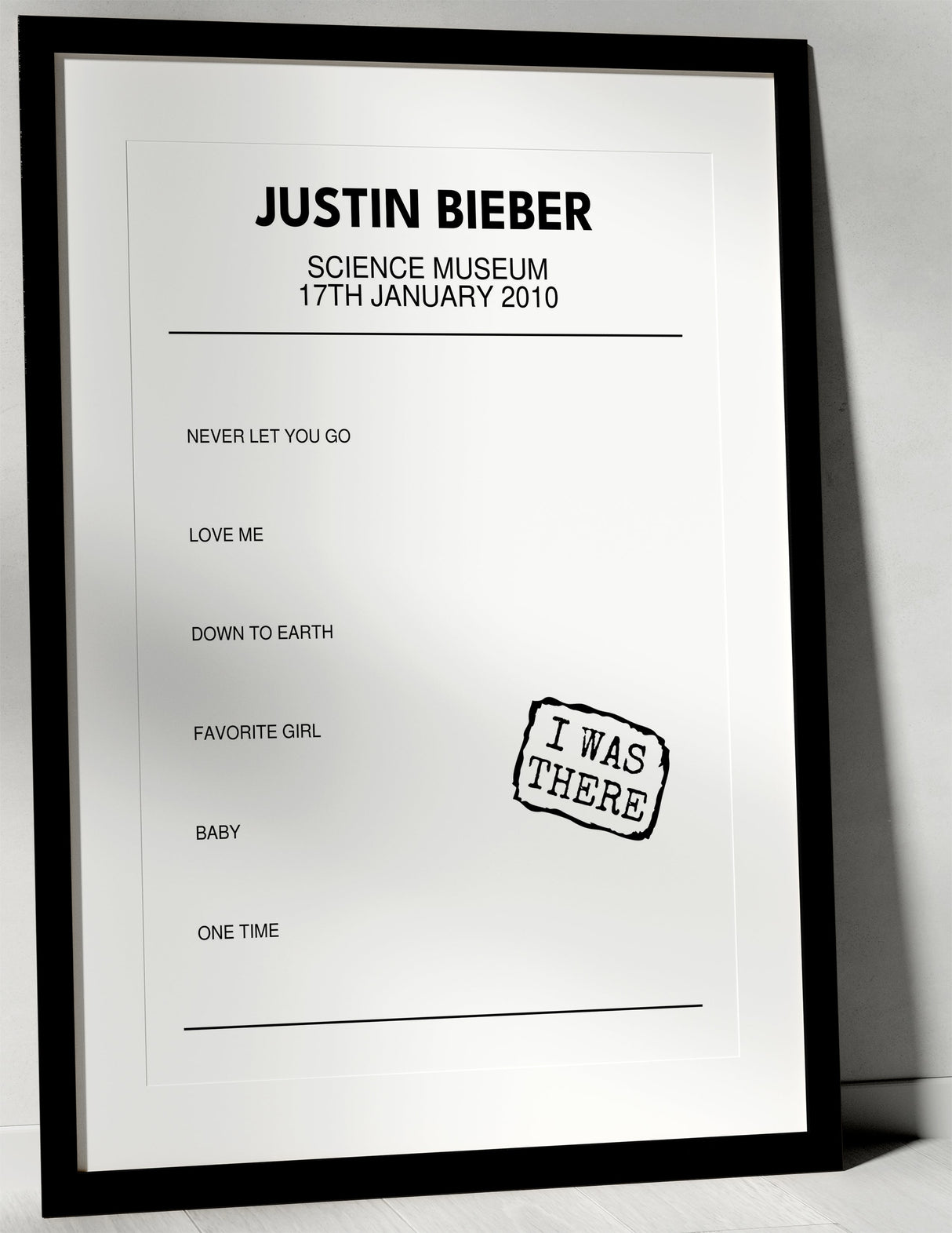 Justin Bieber 17th January 2010 Science Museum London I Was There - Setlist