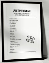 Justin Bieber 17th October 2016 Barclaycard Arena Birmingham I Was There - Setlist