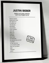 Justin Bieber 18th October 2016 Barclaycard Arena Birmingham I Was There - Setlist