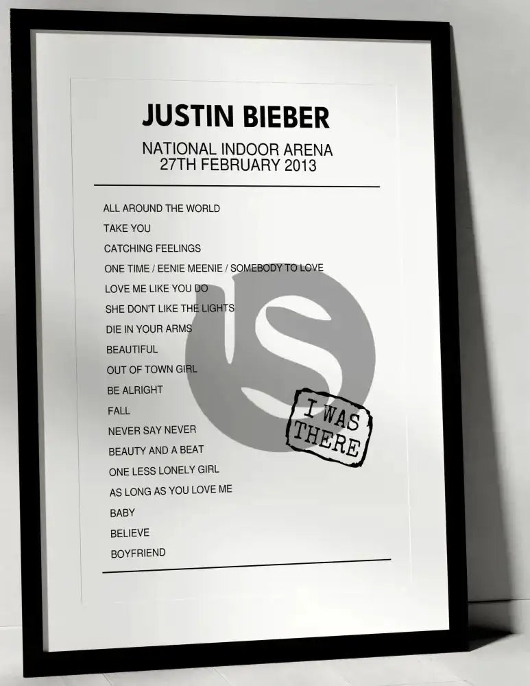 Justin Bieber 27th February 2013 National Indoor Arena Birmingham I Was There - Setlist