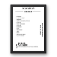 Kasabian Beach Ballroom Aberdeen 27 May 2022 Setlist Poster - Setlist