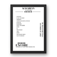 Kasabian De Montfort Hall Leicester 27 October 2021 Setlist Poster - Setlist