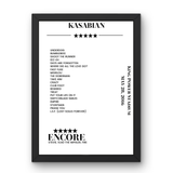 Kasabian King Power Stadium Leicester 28 May 2016 Setlist Poster - Setlist