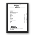 Kasabian O2 Academy Brixton London 01 December 2014 Setlist Poster - Setlist