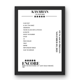 Kasabian O2 Academy Brixton London 03 November 2021 Setlist Poster - Setlist