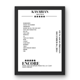 Kasabian O2 Academy Brixton London 04 December 2014 Setlist Poster - Setlist