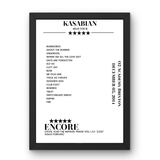 Kasabian O2 Academy Brixton London 05 December 2014 Setlist Poster - Setlist