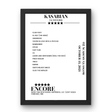 Kasabian O2 Academy Glasgow Glasgow 13 October 2021 Setlist Poster - Setlist