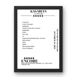 Kasabian O2 Academy Glasgow Glasgow 13 October 2021 Setlist Poster - Setlist