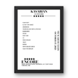 Kasabian O2 Academy Leeds Leeds 17 October 2021 Setlist Poster - Setlist