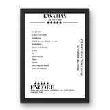 Kasabian O2 City Hall Newcastle Newcastle upon Tyne 26 October 2021 Setlist Poster - Setlist