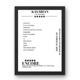 Kasabian O2 Victoria Warehouse Manchester 22 October 2021 Setlist Poster - Setlist