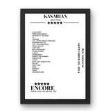 Kasabian Roundhouse London 05 September 2014 Setlist Poster - Setlist