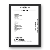 Kasabian Strathallan Castle Auchterarder 10 July 2015 Setlist Poster - Setlist