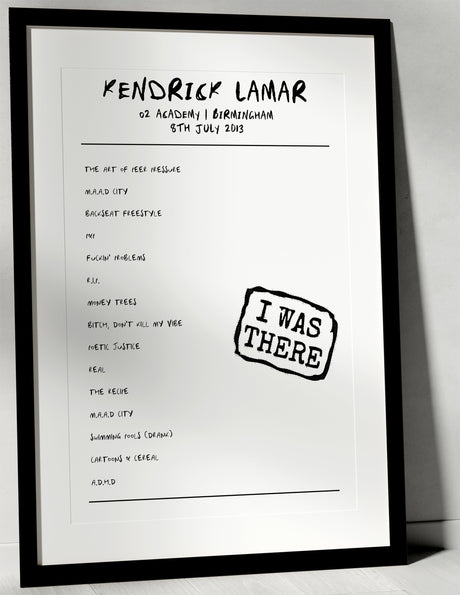 Kendrick Lamar 8th July 2013 O2 Academy Birmingham - I Was There - Setlist