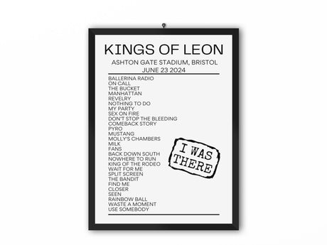 Kings Of Leon Bristol June 23 2024 Replica Setlist - Setlist