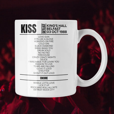 KISS Belfast October 3, 1988 Replica Setlist Mug - Setlist