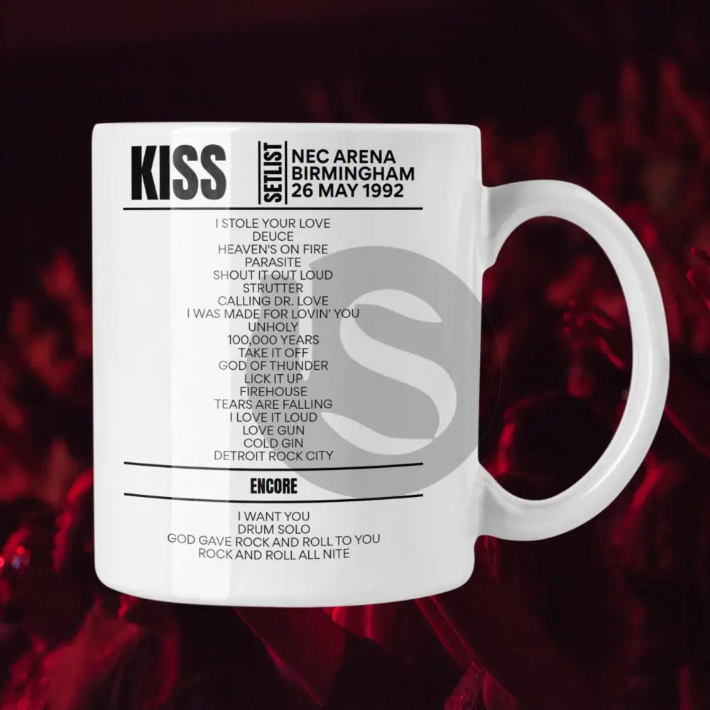 KISS Birmingham May 26, 1992 Replica Setlist Mug - Setlist