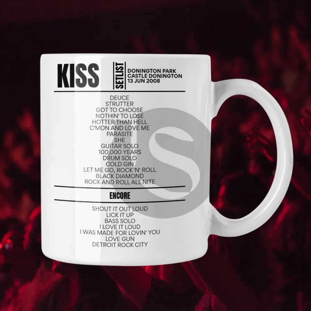 KISS Castle Donington June 13, 2008 Replica Setlist Mug - Setlist