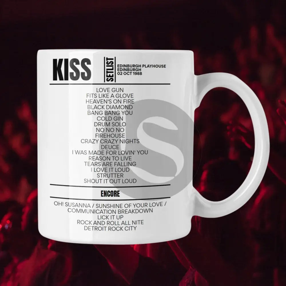 KISS Edinburgh October 2, 1988 Replica Setlist Mug - Setlist