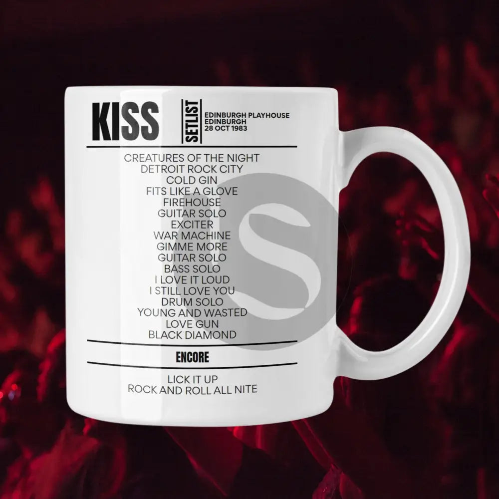 KISS Edinburgh October 28, 1983 Replica Setlist Mug - Setlist