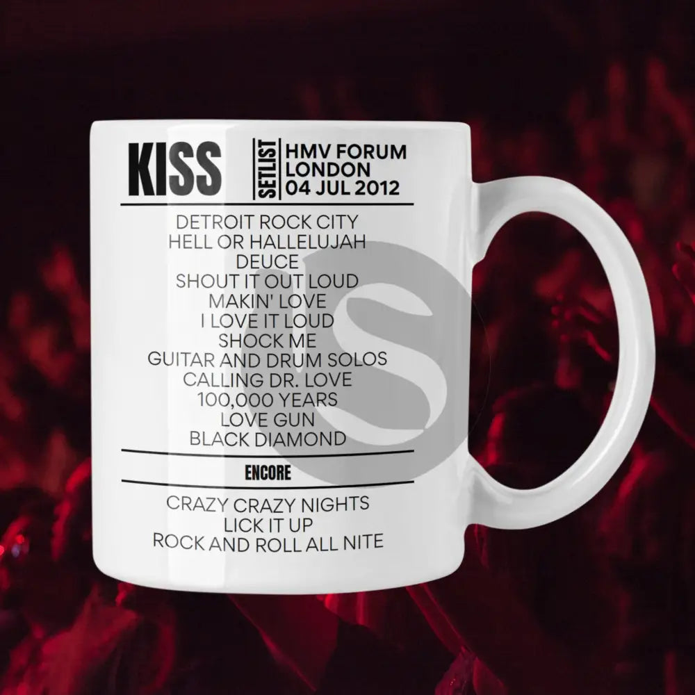 KISS London July 4, 2012 Replica Setlist Mug - Setlist