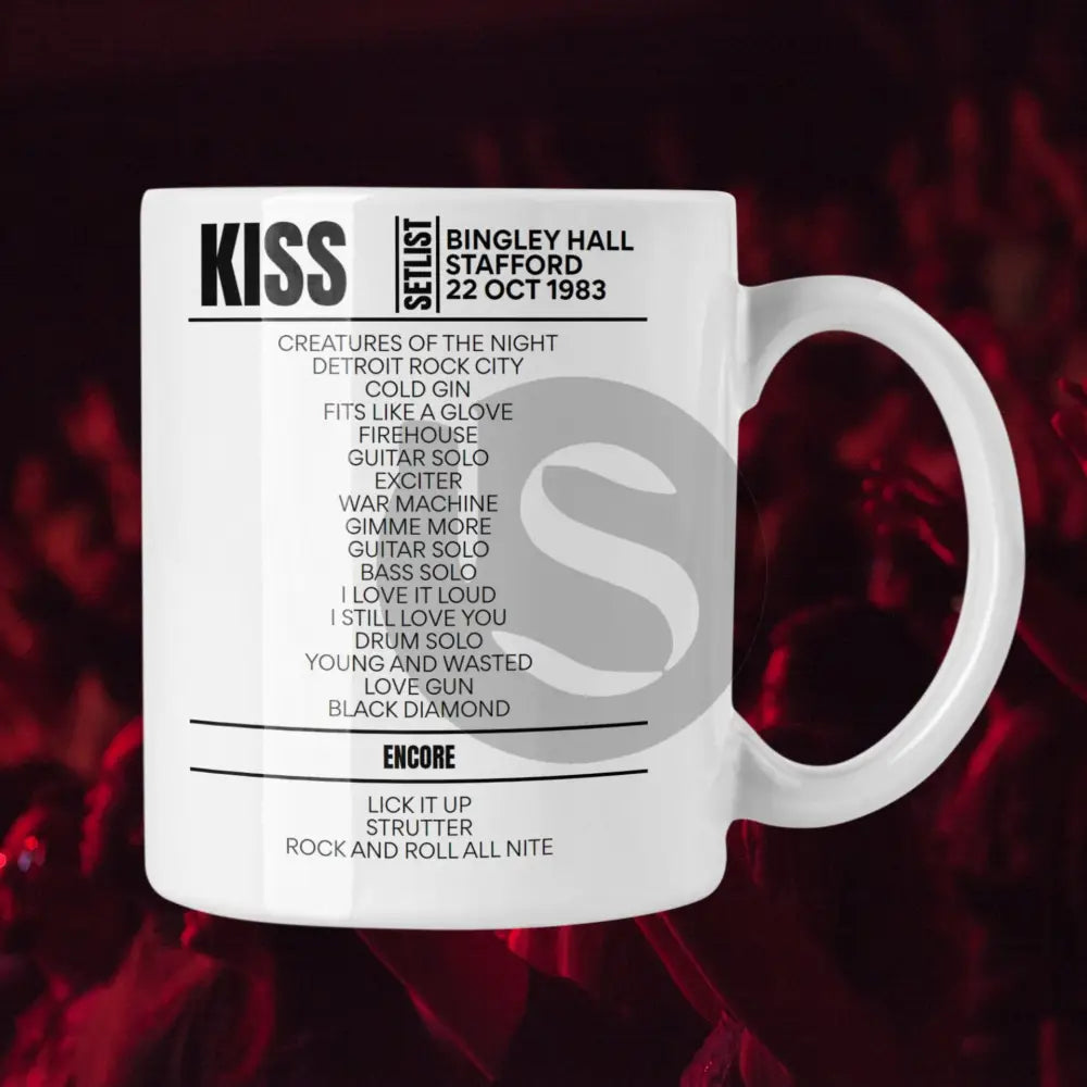 KISS Stafford October 22, 1983 Replica Setlist Mug - Setlist