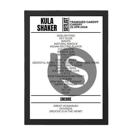 Kula Shaker Bexhill April 2024 Setlist Poster - Setlist